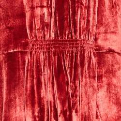 RED Valentino Red Velvet Shirring Detail Maxi Dress XL