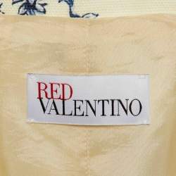 RED Valentino Off- White Printed Cotton Mid-Length Coat S