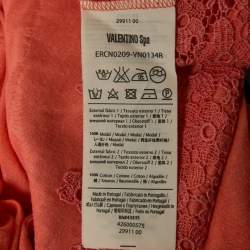 RED Valentino Pink Modal Knit Lace Detail Top M