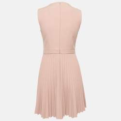 RED Valentino Pink Crepe Plisse Sleeveless Mini Dress S