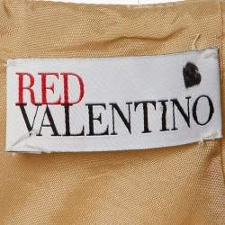 RED Valentino Cream Jewel Printed Polyester Sleeveless Mini Dress M