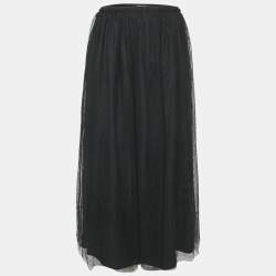 RED Valentino Black Tulle Midi Skirt M