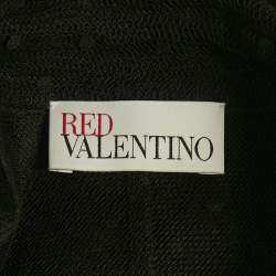 RED Valentino Black Tulle Double Breasted Sheer Coat M