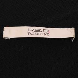 RED Valentino Black Cotton Knit Lace Top M