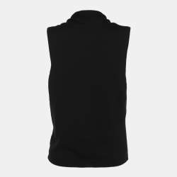 RED Valentino Black Cotton Knit Lace Top M
