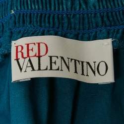 Pre Owned RED Valentino Blue Printed Cotton Blend Midi Dress M