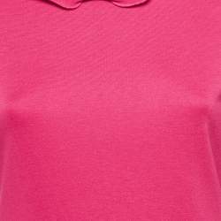 Pre Owned RED Valentino Pink Jersey Bow Detail Flounce Dress L