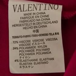 Pre Owned RED Valentino Pink Jersey Bow Detail Flounce Dress L