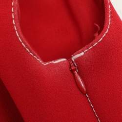 Pre Owned RED Valentino Red Crepe Bow Sleeveless Dress M