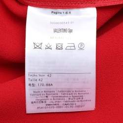 Pre Owned RED Valentino Red Crepe Bow Sleeveless Dress M