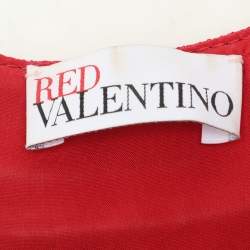 Pre Owned RED Valentino Red Crepe Bow Sleeveless Dress M