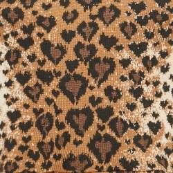 RED Valentino Brown Leopard Stretch Knit Sleeveless Mini Dress M