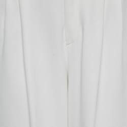RED Valentino White Crepe Wide Leg High Rise Trousers M
