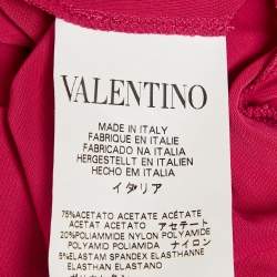 RED Valentino Pink Jersey Ruffle Hem Sleeveless Mini Dress L