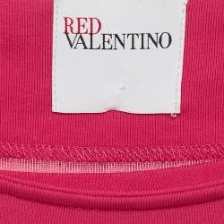 RED Valentino Pink Jersey Ruffle Hem Sleeveless Mini Dress L