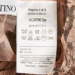 Pre Owned RED Valentino Beige/Black Patterned Tulle Mini Skirt S