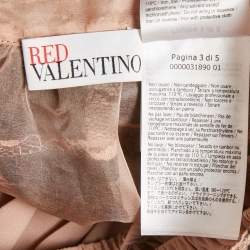 Pre Owned RED Valentino Beige/Black Patterned Tulle Mini Skirt S