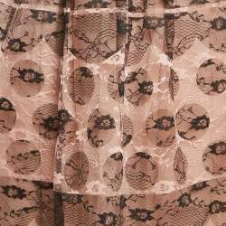 Pre Owned RED Valentino Beige/Black Patterned Tulle Mini Skirt S