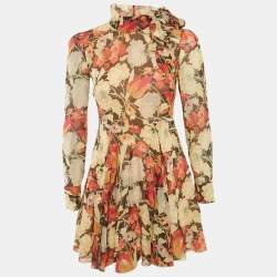 Pre Owned RED Valentino Pink Floral Print Silk Mini Dress S