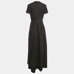 Pre Owned RED Valentino Black Grommet Cotton Gown M