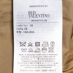 Pre Owned RED Valentino Khaki Brown Cotton Flared Midi Dress S