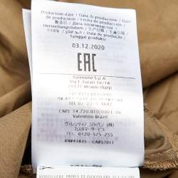 Pre Owned RED Valentino Khaki Brown Cotton Flared Midi Dress S