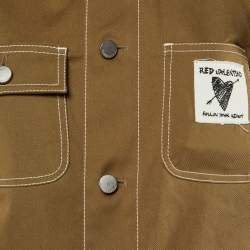 Pre Owned RED Valentino Khaki Cotton Button Front Shirt Jacket S