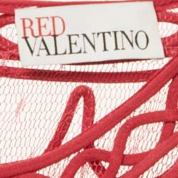 Pre Owned RED Valentino Pink Mesh Cord Detail Gown S