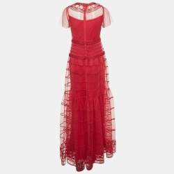 Pre Owned RED Valentino Pink Mesh Cord Detail Gown S
