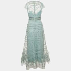 Pre Owned RED Valentino Mint Green Tulle Midi Dress S