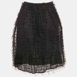 Pre Owned RED Valentino Black Tulle Ruffled Mini Skirt S