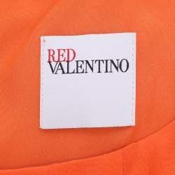 Pre Owned RED Valentino Orange Crepe Pleated Mini Dress M