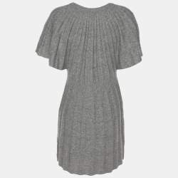 Pre Owned RED Valentino Grey Wool Knit Midi Dress M