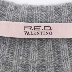 Pre Owned RED Valentino Grey Wool Knit Midi Dress M