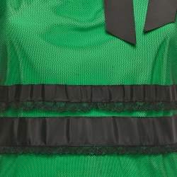 Pre Owned RED Valentino Black Tulle and Silk Tiered Maxi Dress M