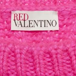 Pre Owned RED Valentino Pink Rib Knit Oversized Sweater M