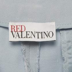 Pre Owned RED Valentino Light Blue Cotton Blend Formal Trousers M