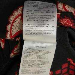 Pre Owned RED Valentino Black /Red Printed Silk Short Dress M