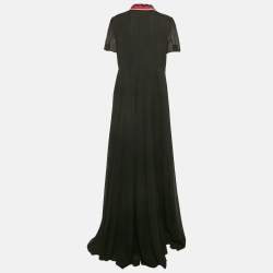 Pre Owned RED Valentino Black Silk Stud Detail Maxi Dress L
