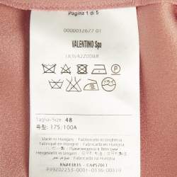 Pre Owned RED Valentino Pink Crepe Mesh Detail Mini Dress L