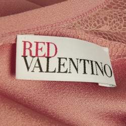 Pre Owned RED Valentino Pink Crepe Mesh Detail Mini Dress L