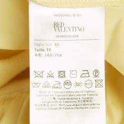 Pre Owned RED Valentino Yellow Cotton Jersey and Synthetic Asymmetric Dress XS