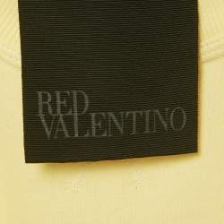 Pre Owned RED Valentino Yellow Cotton Jersey and Synthetic Asymmetric Dress XS