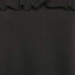 Pre Owned RED Valentino Black Cotton Knit Point D'Esprit Tulle Detail Sweatshirt S