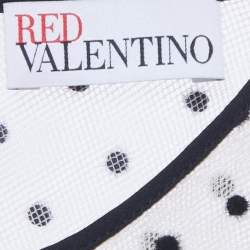 Pre Owned Red Valentino Cream Swiss Dot Tulle Layered Maxi Dress S