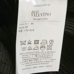 Pre Owned RED Valentino Black Cotton Bow Detail Smocked Mini Dress M