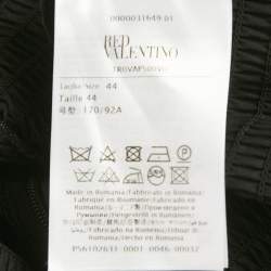Pre Owned RED Valentino Black Cotton Bow Detail Smocked Mini Dress M