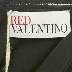 Pre Owned RED Valentino Black Cotton Bow Detail Smocked Mini Dress M