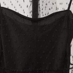 Pre Owned RED Valentino Black Tulle Tiered Mini Dress S
