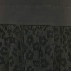 Pre Owned RED Valentino Black Jersey Flock Tulle Mini Dress S 